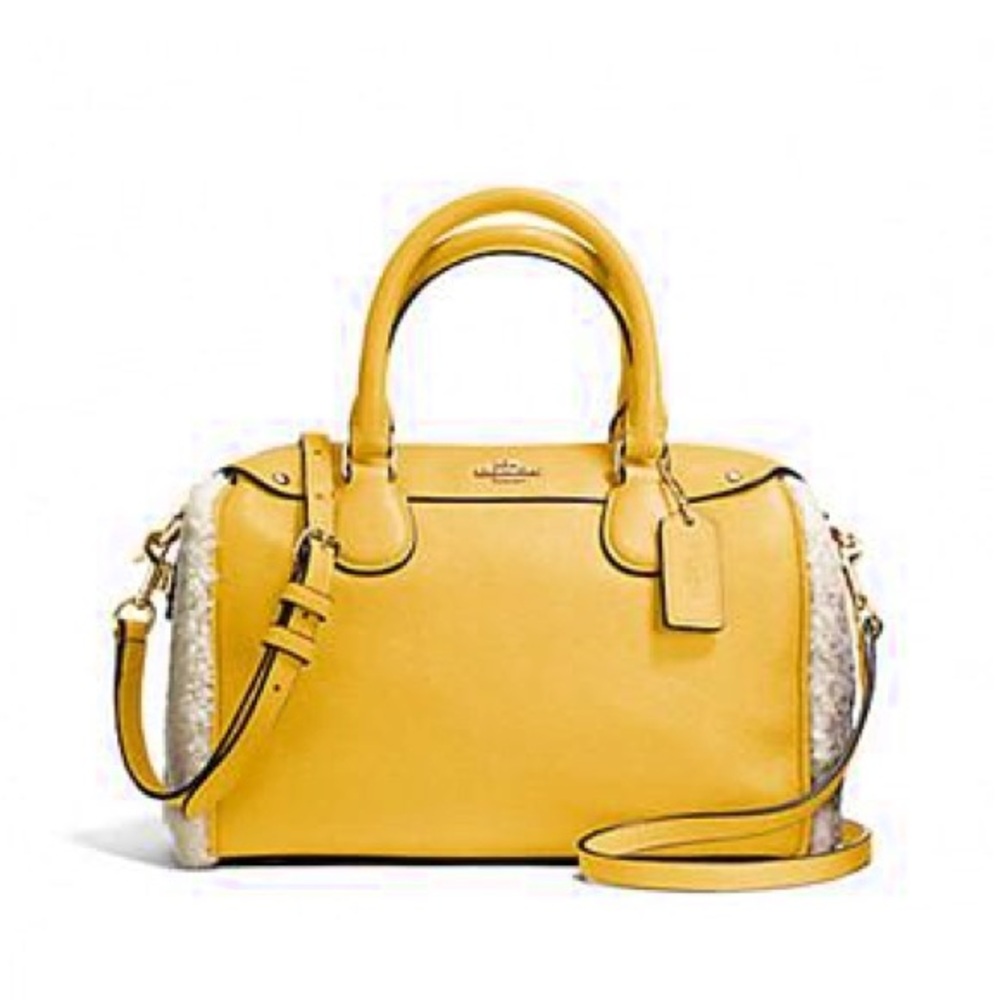 Coach BENNETT SATCHEL IN SHEARLING AND LEATHER(coa included)